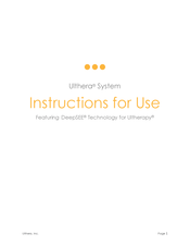 Ulthera UT-4 Instructions For Use Manual
