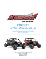 Kleinn Air Horns CANX3-KIT Installation Manual