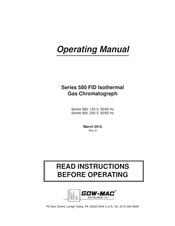 Gow-Mac 582 series Operating Manual
