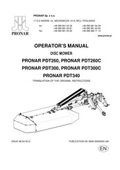 PRONAR PRONAR PDT300 Operator's Manual