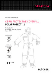 BLUCHER SARATOGA CBRN PROTECTIVE COVERALL Instruction Manual