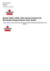 Bissell Proheat 2x Revolution 1551 Series Manuals Manualslib