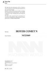 Tetra Pak Hoyer M/221869 Manual