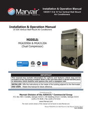 Airxcel Marvair MGA3090A Installation & Operation Manual