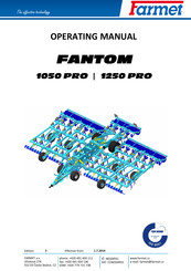 Farmet FANTOM 1250 PRO Operating Manual
