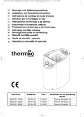 Thermic Kompakt 37.464.01 Installation And Operating Instructions Manual