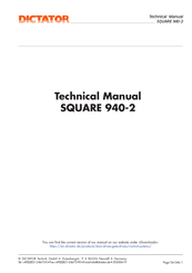 Dictator SQUARE 940-2 Technical Manual