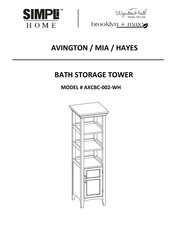 Simpli Home WyndenHall Brooklyn + Max BATH STORAGE TOWER AXCB-002-WH Instruction Booklet