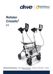 DeVilbiss Healthcare Drive Rollator Cristallo2 Operating Instructions Manual
