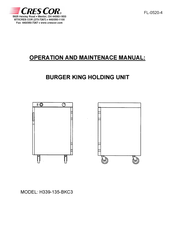 Cres Cor H-339-135-BK Series Operation And Maintenace Manual