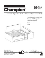 Champion Eseries HRU Installation/Operation Manual With Service Replacement Parts