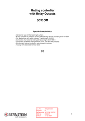 BERNSTEIN SCR OM Manual