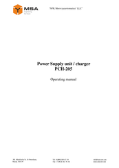 MSA PCH-205 Operating Manual