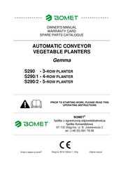 Bomet Gemma S290/2 Owner's Manual
