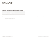 Savant Pro Host SVR-5100S Series Deployment Manual