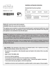 Astria Fireplaces Triflame18EP Installation And Operation Instructions Manual