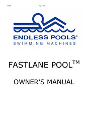 Endless Pools FASTLANE POOL Owner's Manual