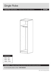 Argos Single Robe 234046 Assembly Instructions Manual