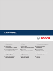 Bosch KMA 800 Original Instructions Manual