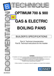 Bonnet P075685 Builder’s Specifications
