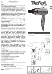 Tefal Hair studio Instructions