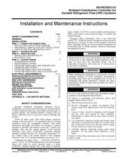 Carrier 40VMD 006 Installation And Maintenance Instructions Manual