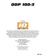 HOGG & DAVIS ODP 100-3 Manual