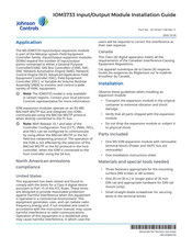 Johnson Controls MS-IOM3733 Installation Manual