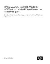 Hp StorageWorks MSL2024 User's And Service Manual