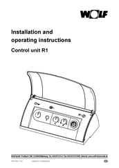 Wolf R1 Installation And Operating Instructions Manual
