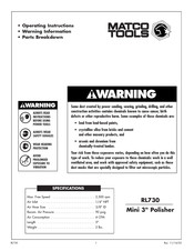 Matco Tools RL730 Operating Instructions