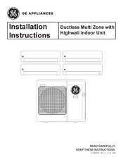 GE ASH220NCDWA Installation Instructions Manual