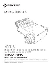 Pentair MA-95M Installation And Service Manual