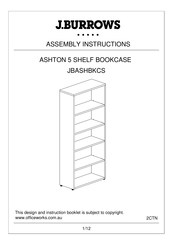 J.Burrows ASHTON JBASHBKCS Assembly Instructions Manual