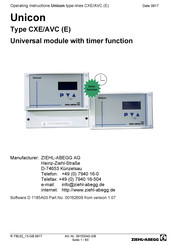 ZIEHL-ABEGG Unicon CXE/AVC Manual