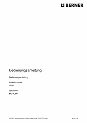 Berner 99989 User Manual