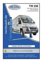 twin busch 0741187302364 Installation, Operation, And Parts Manual