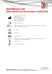 Geister ESU-X 300 NT User Manual