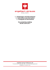 Engelbert Strauss e.s. Functional hoody-longsleeve UV Instructions And Information