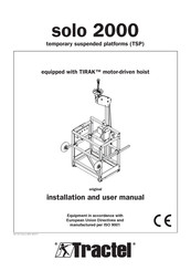 Tractel solo 2000 Installation And User Manual