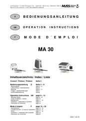 Muss Dental MA 30 K203/H240B Operation Instructions Manual