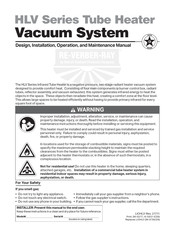 Detroit Radiant Products HLV Series Design, Installation, Operation, And Maintenance Manual