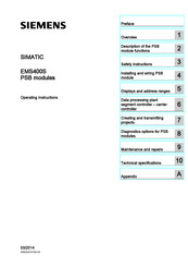 Siemens SIMATIC EMS400S PSB-S Operating Instructions Manual