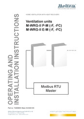 Meltem M-WRG-II P-M-F Operating And Installation Instructions