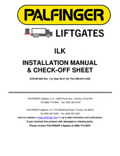 Palfinger ILK 44 Installation Manual & Check-Off Sheet