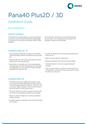 AVIRE MEMCO Pana40 Plus2D Installation Manual