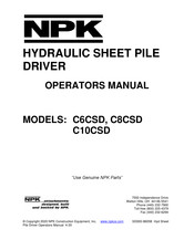 NPK C6CSD Operator's Manual