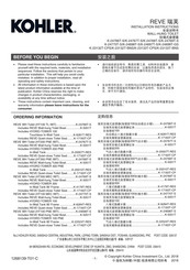 Kohler REVE K-23132T-BNS Installation Instructions Manual