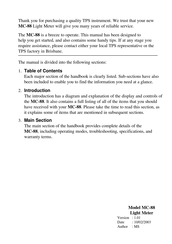 Tps MC-88 Manual