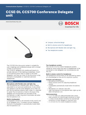 Bosch CCSE-DL CCS700 Manual
